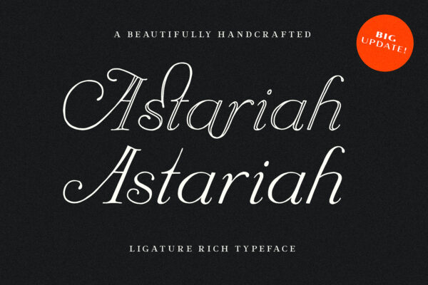 Astariah - Handwritten Ligature Rich Vintage Italic Typeface