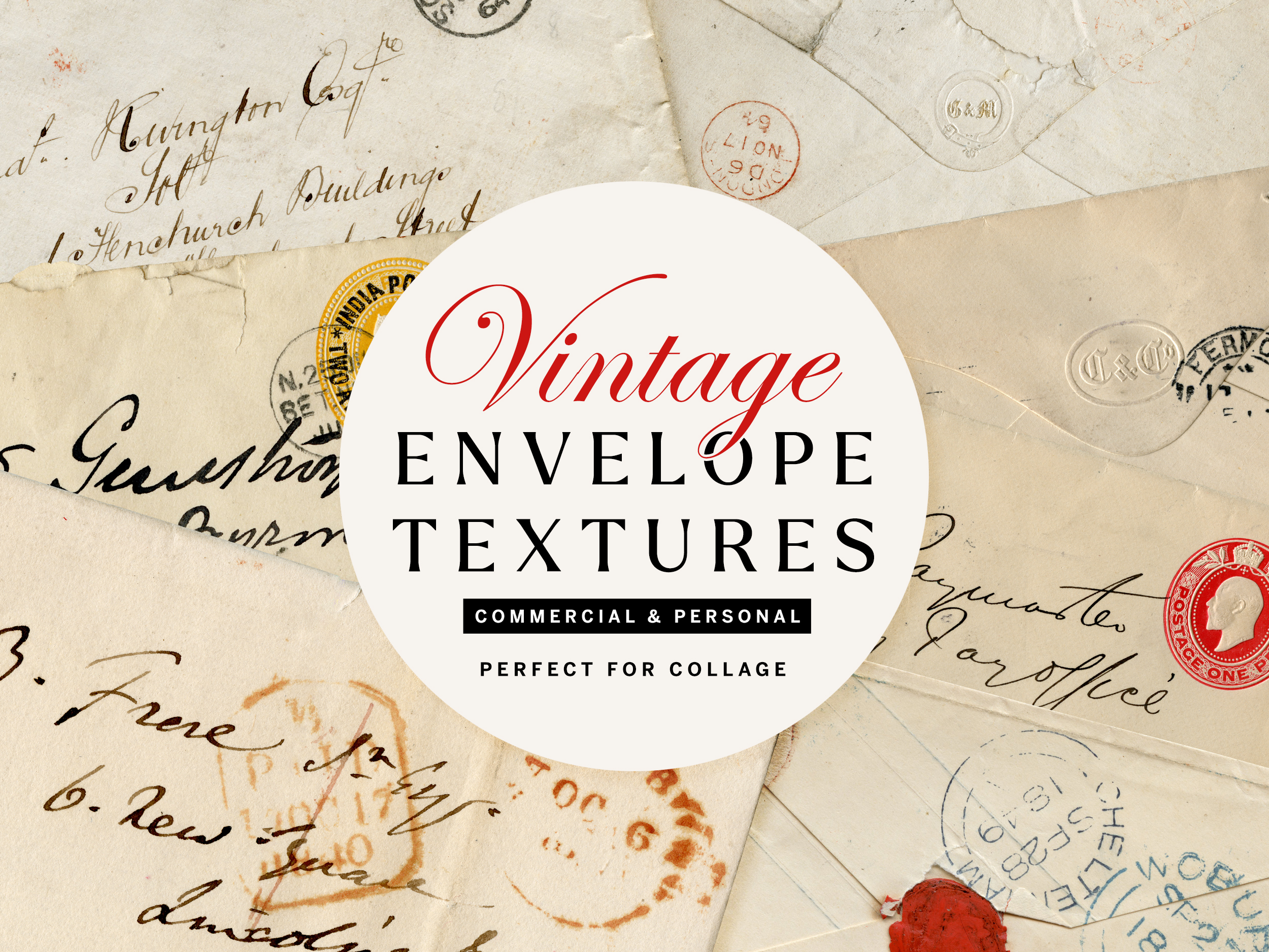 17 Vintage Printable Ephemera Envelope Textures with Worn Edges – Tom Chalky