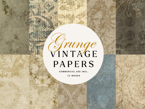 Vintage Grunge Digital Paper Textures Vol.1